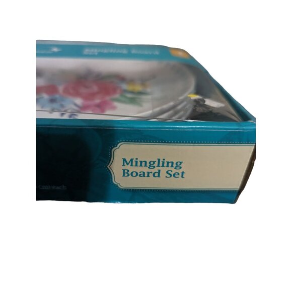 The Pioneer Woman Floral Mingling Board Set Of 4 Melamine 8 Inch Plates snacks d - Picture 3 of 4